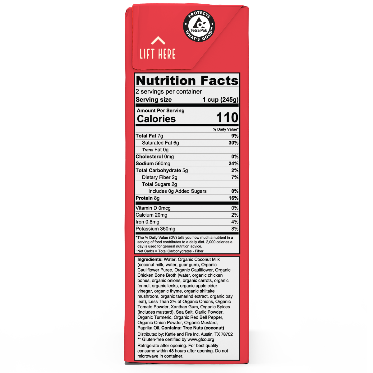 KETTLE FIRE Spicy Cauliflower Keto Soup 16.9oz