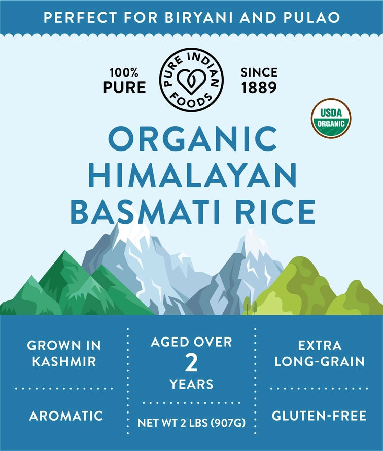 Pure Indian Foods Himalayan Basmati Rice Aged 2 Years, Certified Organic - 2 L