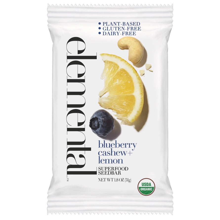 Elemental Blueberry Cashew + Lemon Superfood Bar